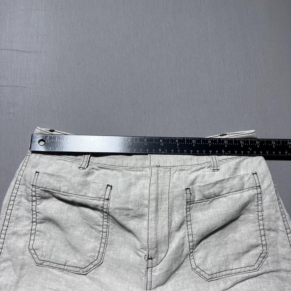 Madewell Wide Leg Pants Womens 2 Ivory 100% Linen High Rise Cropped Pockets - Picture 10 of 15